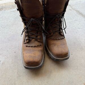 Durango Brown Leather Boots Rugged Mid-Calf Design